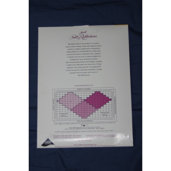 Y2K NOS Hanes Silk Reflections Pantyhose Barely There AB USA Sandalfoot Control - Picture 2 of 2